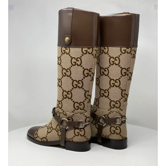 ❗️SOLD OUT ❗️Gucci Knee-high Boots With Harness  Euro size 36.5/ US 6.5 Brown - Picture 12 of 17